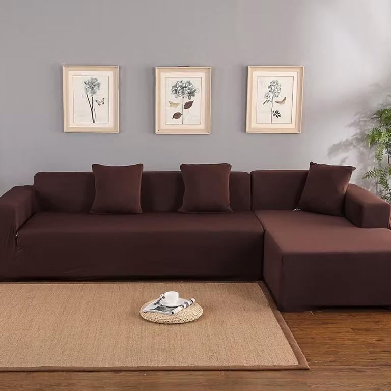 Solidchoice - Copridivano in poliestere per divani a forma di L, 3 posti + 2 posti, resistente e facile da pulire