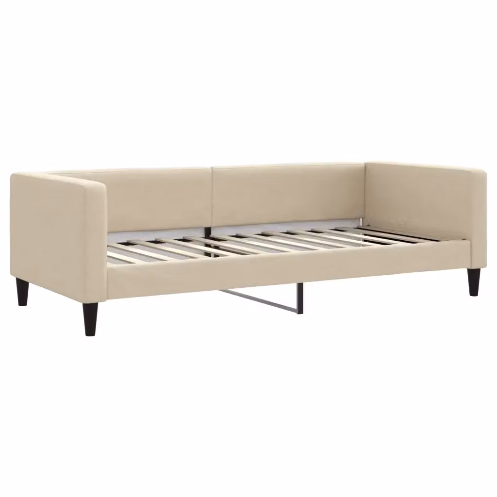 Letto da giorno moderno vidaXL in tessuto beige con struttura in metallo e legno – 2