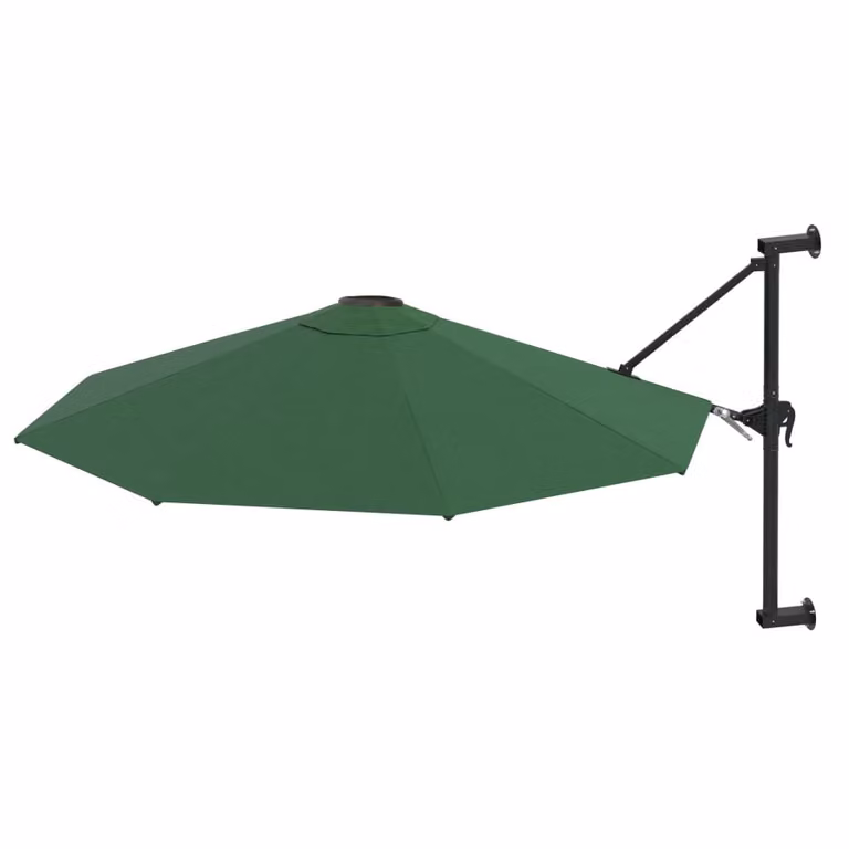 vidaXL Ombrellone da parete con asta in metallo 300 cm Verde