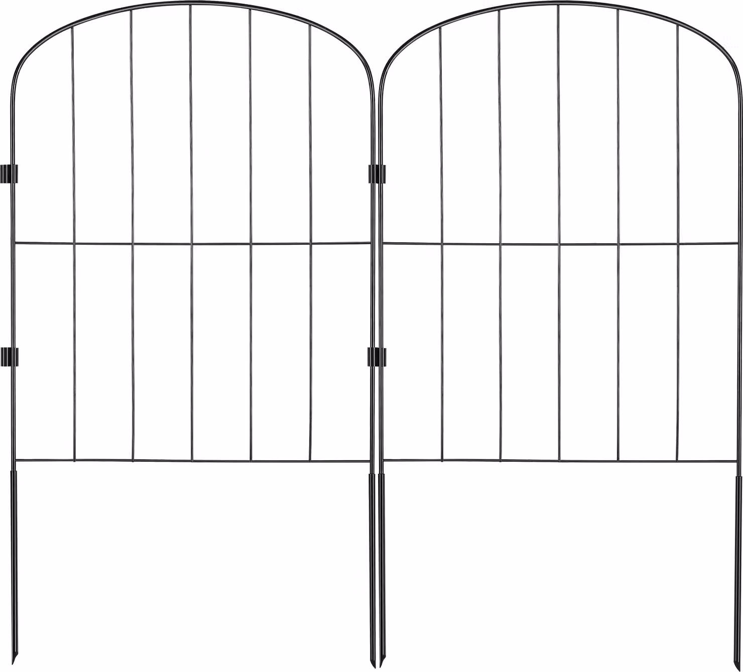 SucceBuy recinto da giardino, 61 x 3,3 m, barriera per animali, recinto per cani in metallo con distanza di 5,1 cm tra le punte, recinto decorativo per cortile e patio, confezione da 10 pz