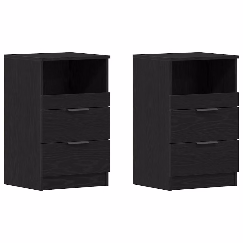 Set di 2 Armadi da Notte Moderni vidaXL in MDF Nero Opaco L/P/H: 40 x 36 x 65 cm – 2