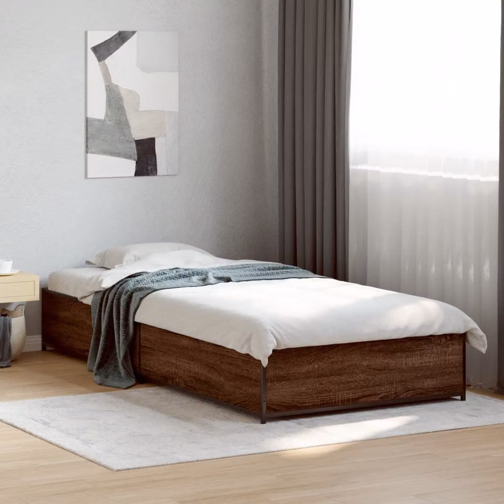 vidaXL Giroletto in Legno Rovere Marrone e Metallo L: 78 cm, P: 193 cm
