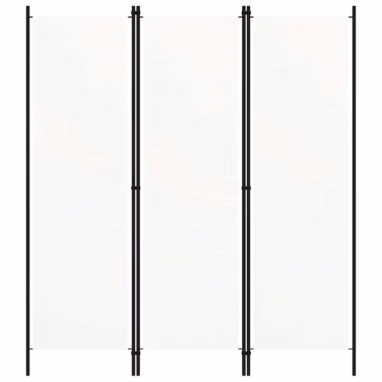 vidaXL Paravento a 3 Pannelli Bianco L: 150 cm, H: 180 cm