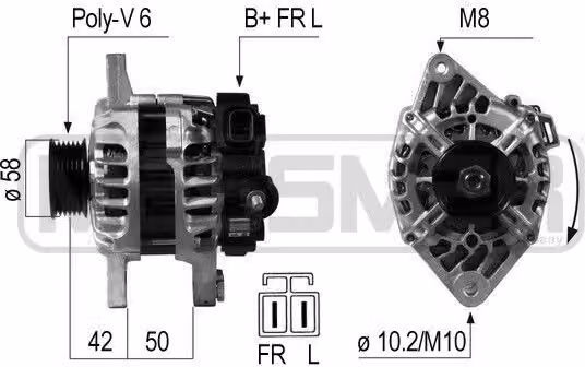 ERA 210649A Alternatore 90 A 14 V per HYUNDAI i20 (PB, PBT) e KIA CEE'D (JD)