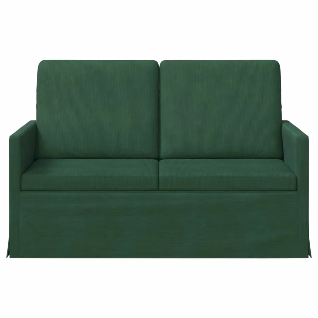 Divano a 2 posti moderno vidaXL in tessuto verde con struttura in metallo L: 130 cm, P: 81 cm, H: 82 cm – 2