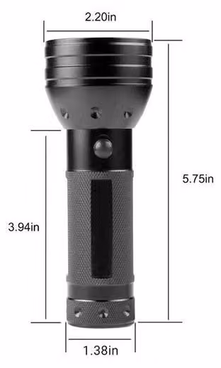 Lampada in alluminio a luce nera con 51 LED da 395 nm