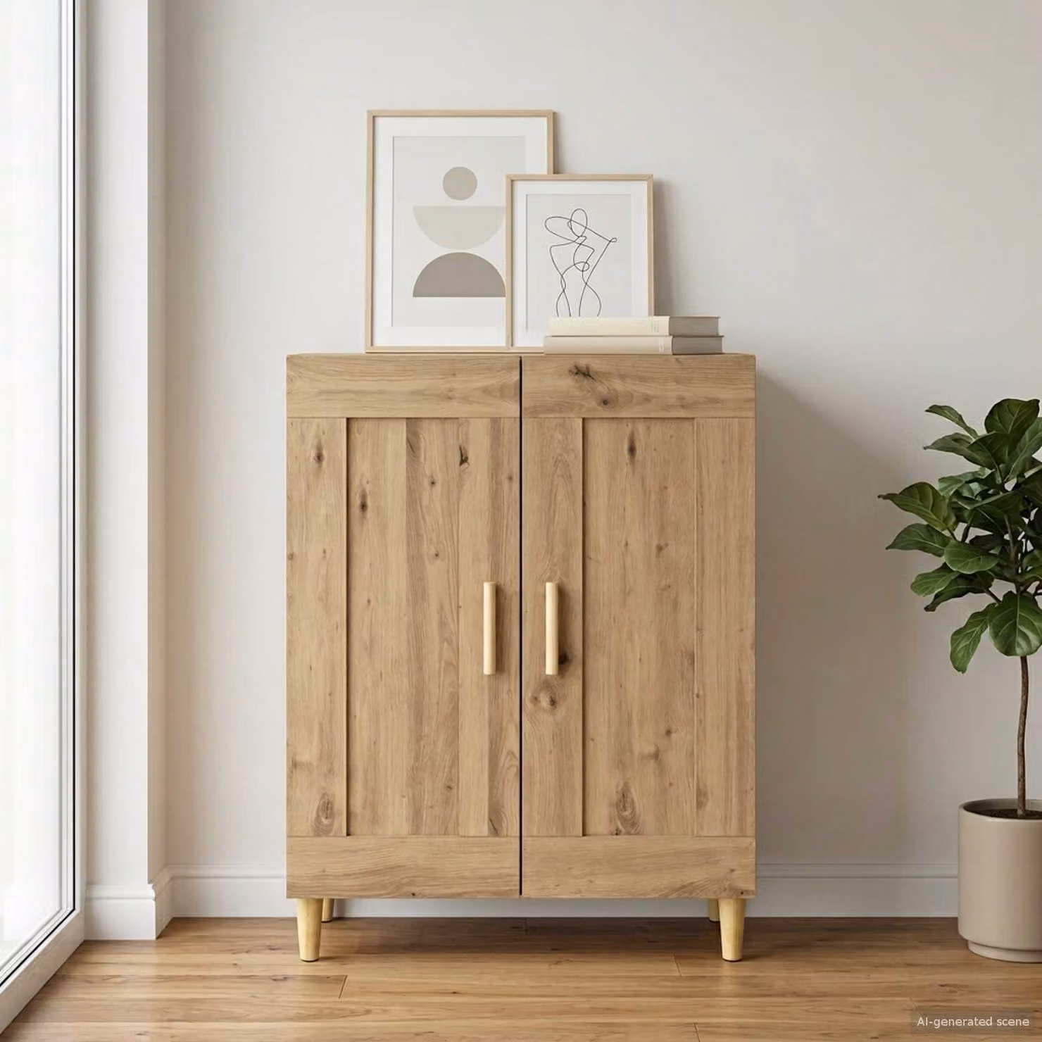 Credenza moderna vidaXL in legno marrone L: 69,5 cm, P: 34 cm, H: 90 cm