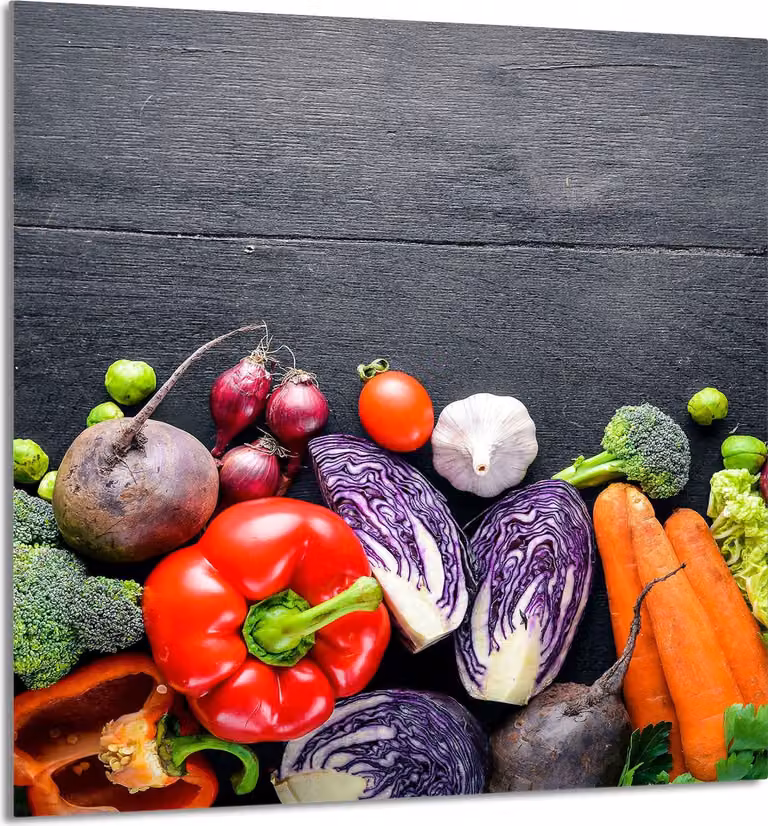 PIATTO IN VETRO PER CUCINA 60x65 verdure