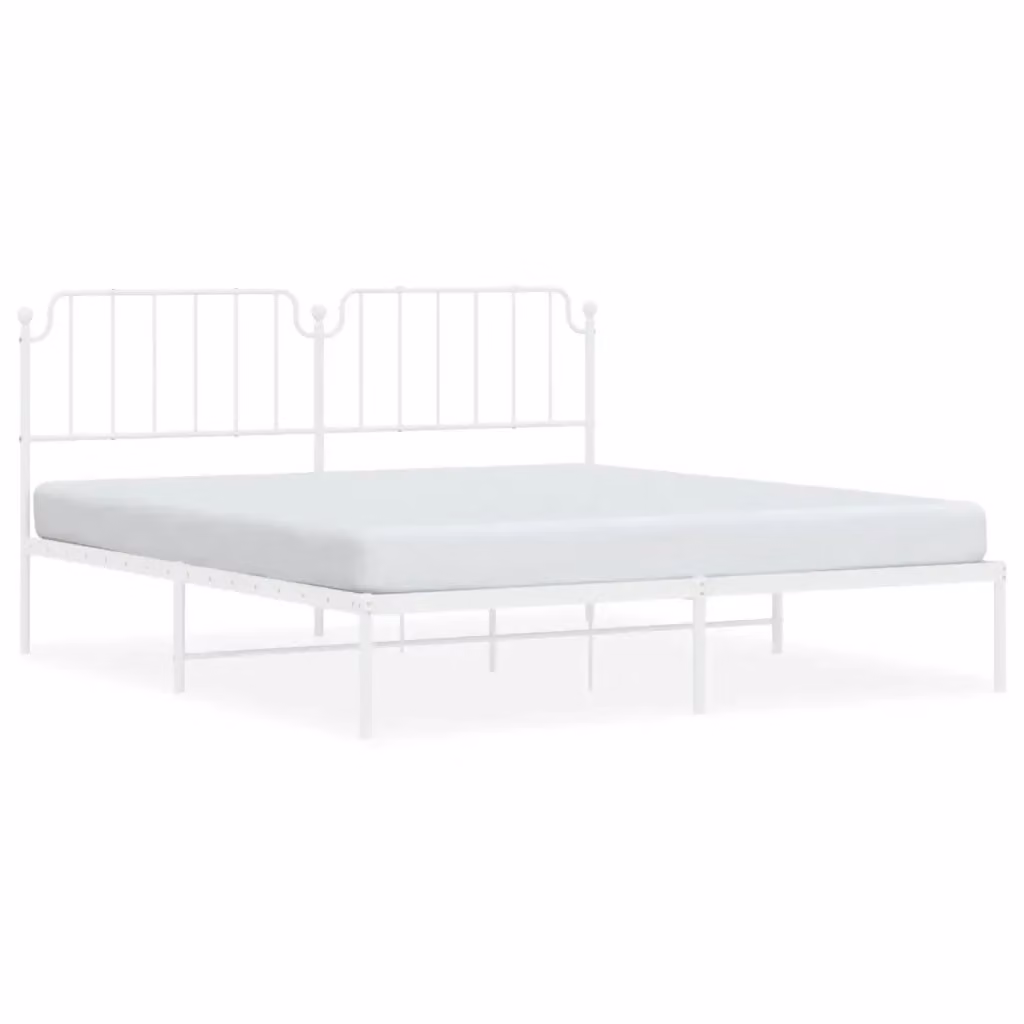 Letto con testiera in metallo bianco vidaXL L/P/H: 160 x 200 x 166 cm – 2