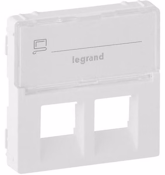 Legrand Valena Life copertura RJ11/RJ45 con campo di etichettatura 2-gang ultra bianco 755480