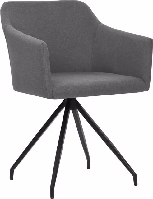 Set di 2 sedie da pranzo girevoli VIDAXL in tessuto grigio con ruote e base in metallo per cucina, ufficio o soggiorno