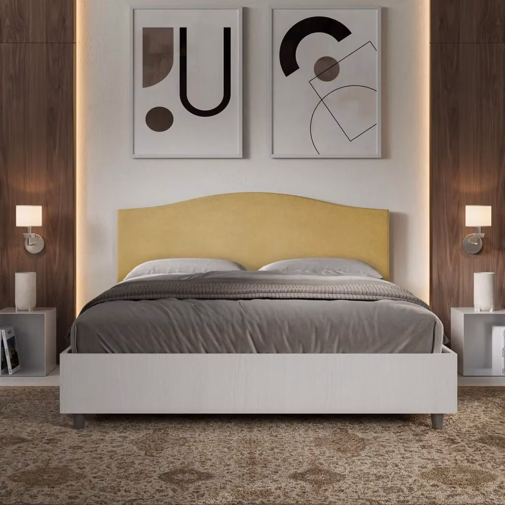 Letto Matrimoniale Grace GIORDANOSHOP Colore Ocra L/P/H: 160 x 200 x 115 cm – 2