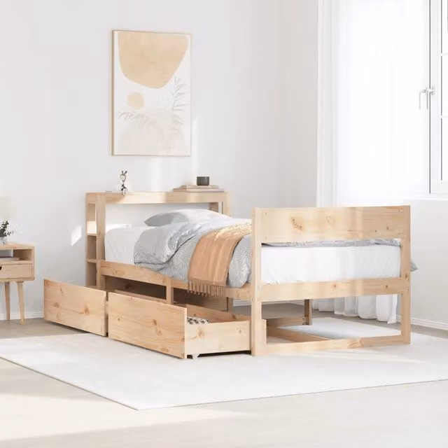 Letto senza Materasso 75x190 cm in Legno Massello Pino
