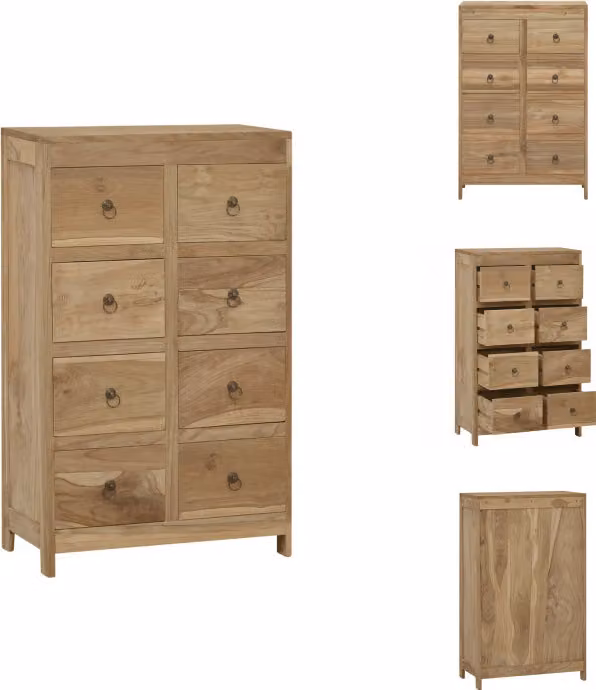 vidaXL Comodino 55x30x90 cm, legno massello di teak - Comodini