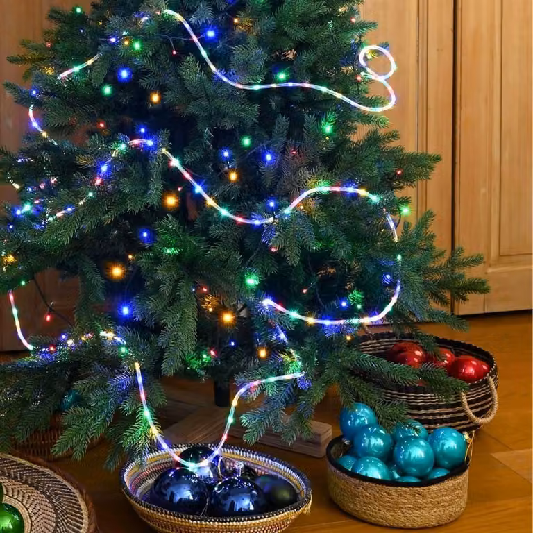Guarnizione luminosa a LED, 7,5 metri, 250 LED multicolore, grado di protezione IP44, 8 modalità di illuminazione