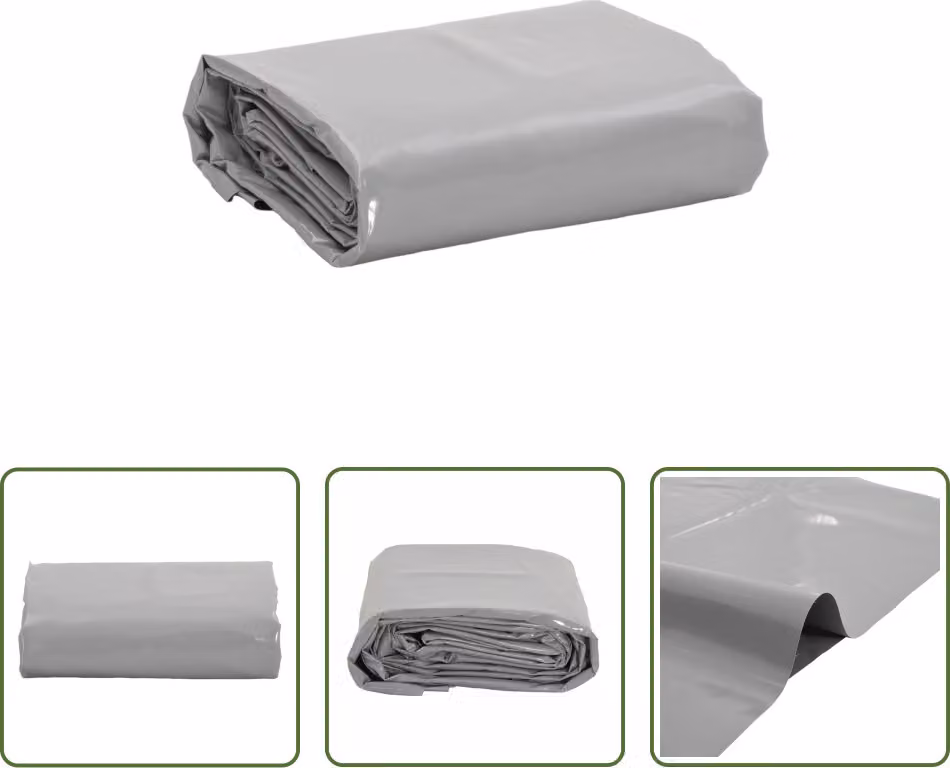 The Living Store Abdeckplane Grau 3x6 m 650 g/m²