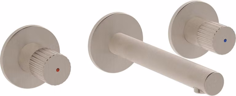 Miscelatore da incasso per lavabo con 3 rosette, finitura nichel spazzolato | A4258234