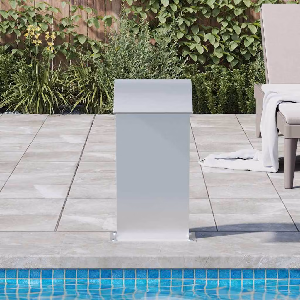 vidaXL Fontana per Piscina Rettangolare in Acciaio Inox e PVC, Colore Argento, L/P/H: 50 x 30 x 60 cm
