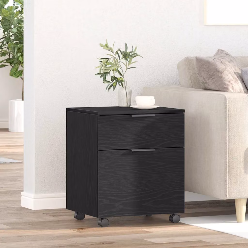 Armadio per file con cassetto vidaXL Rovere Nero, L 45 cm x P 38 cm x H 54 cm