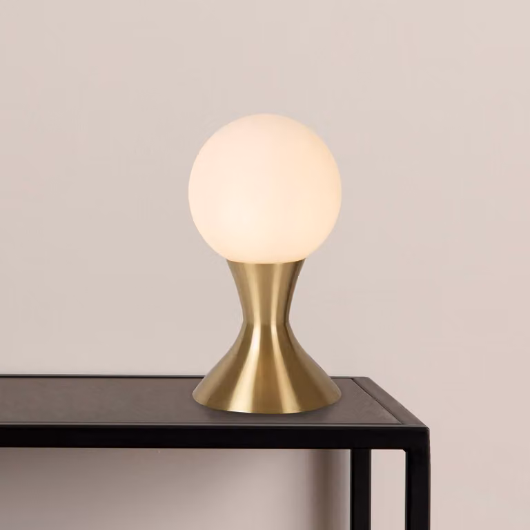 Lucide Lampada da tavolo Moya, Ottone / Oro, Soggiorno / Sala da pranzo, Vetro, Lampada da tavolo