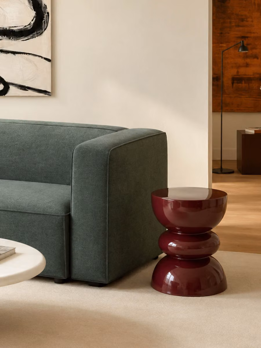 Tavolino da caffè rotondo Rounded Kenay Home rosso in metallo, H: 38 cm, L/P: 38 cm – 2
