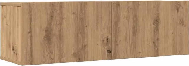 Set di 2 Mobili TV a Parete Moderni in Rovere Marrone Design In L/P/H: 100 x 30 x 30 cm