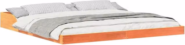 Letto matrimoniale | Letto per adulti | Struttura del letto Marrone cerato 200 x 210 cm Pino massello