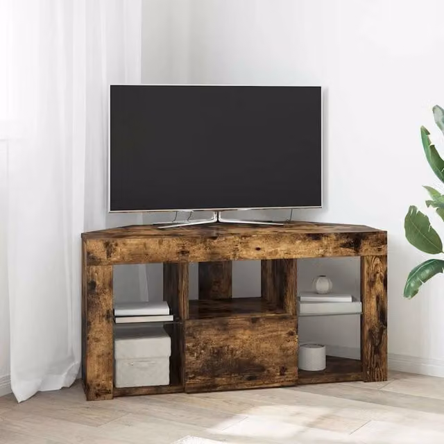 Mobile TV LED Angolare 100 x 40 x 50 cm Rovere fumé 889800