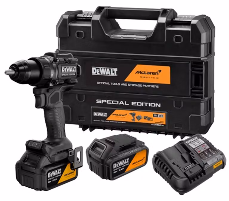 Trapano avvitatore a batteria DeWalt DCD81MP2T-QW | McLaren | 18 V | 90 Nm | Set di 2 batterie da 5 Ah
