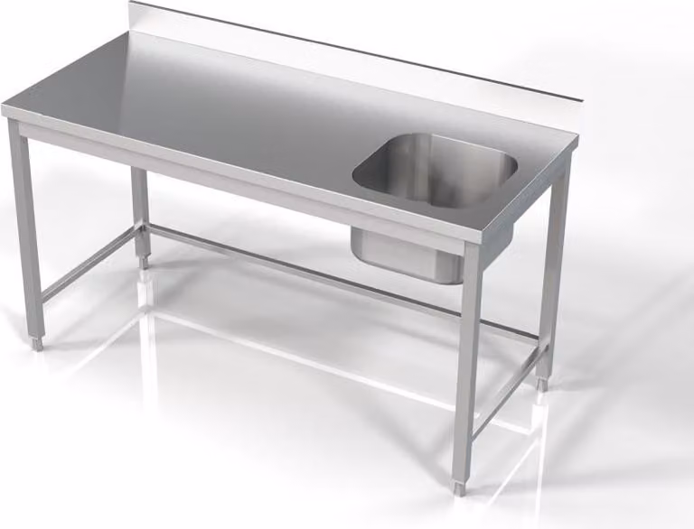 Lavello Combisteel, 1 vasca, lato destro, in acciaio inox, 1600x700x850mm