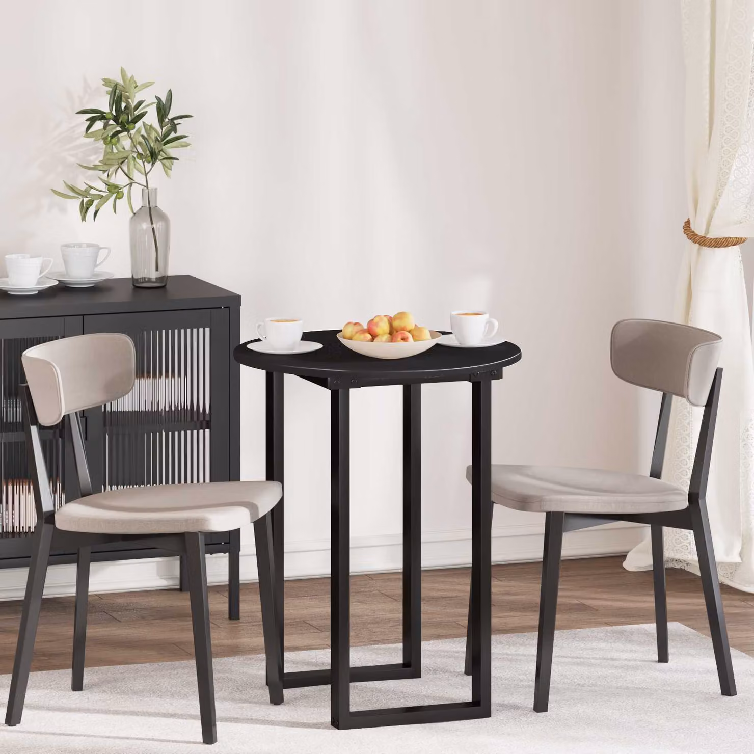 Piano del tavolo rotondo vidaXL in legno ingegnerizzato nero, Ø 60 cm, H 1,5 cm