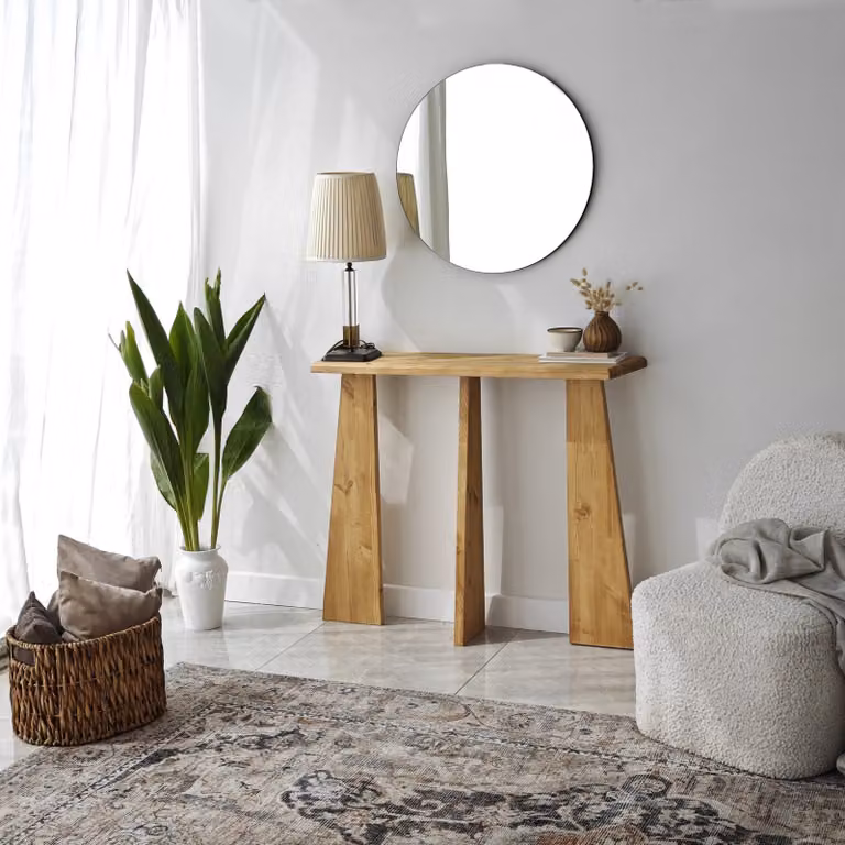 Skye Decor, comò di alta qualità realizzato in legno massello al 100%, rovere, 100 cm