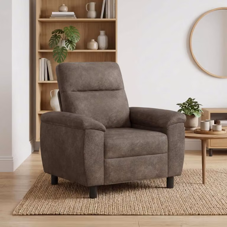 Divano moderno vidaXL in pelle scamosciata sintetica colore grigio L/P/H: 95 x 90 x 95 cm