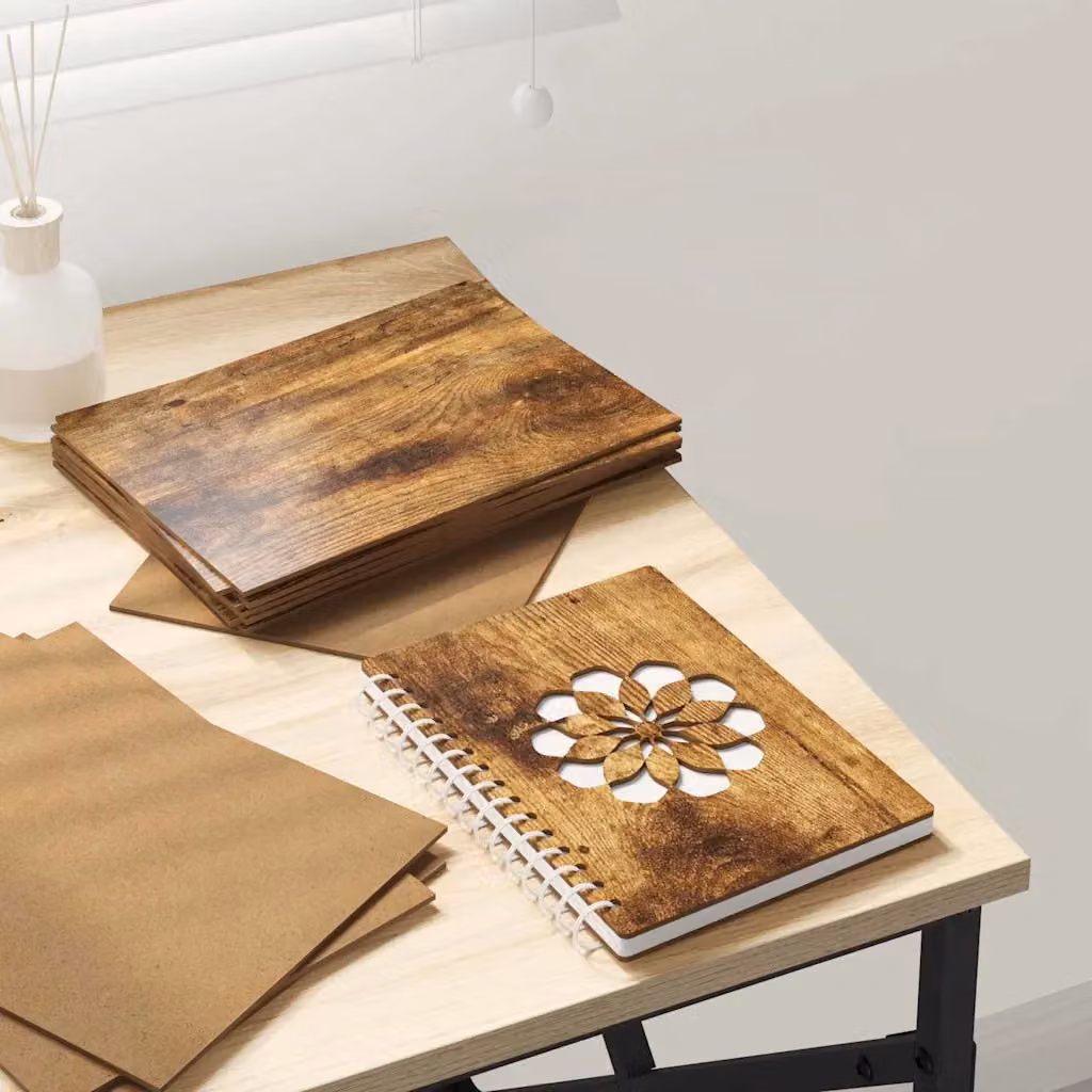 vidaXL Pannelli decorativi in legno Rovere Fumo, 50 pezzi, L: 15 cm, P: 21 cm, H: 0,27 cm
