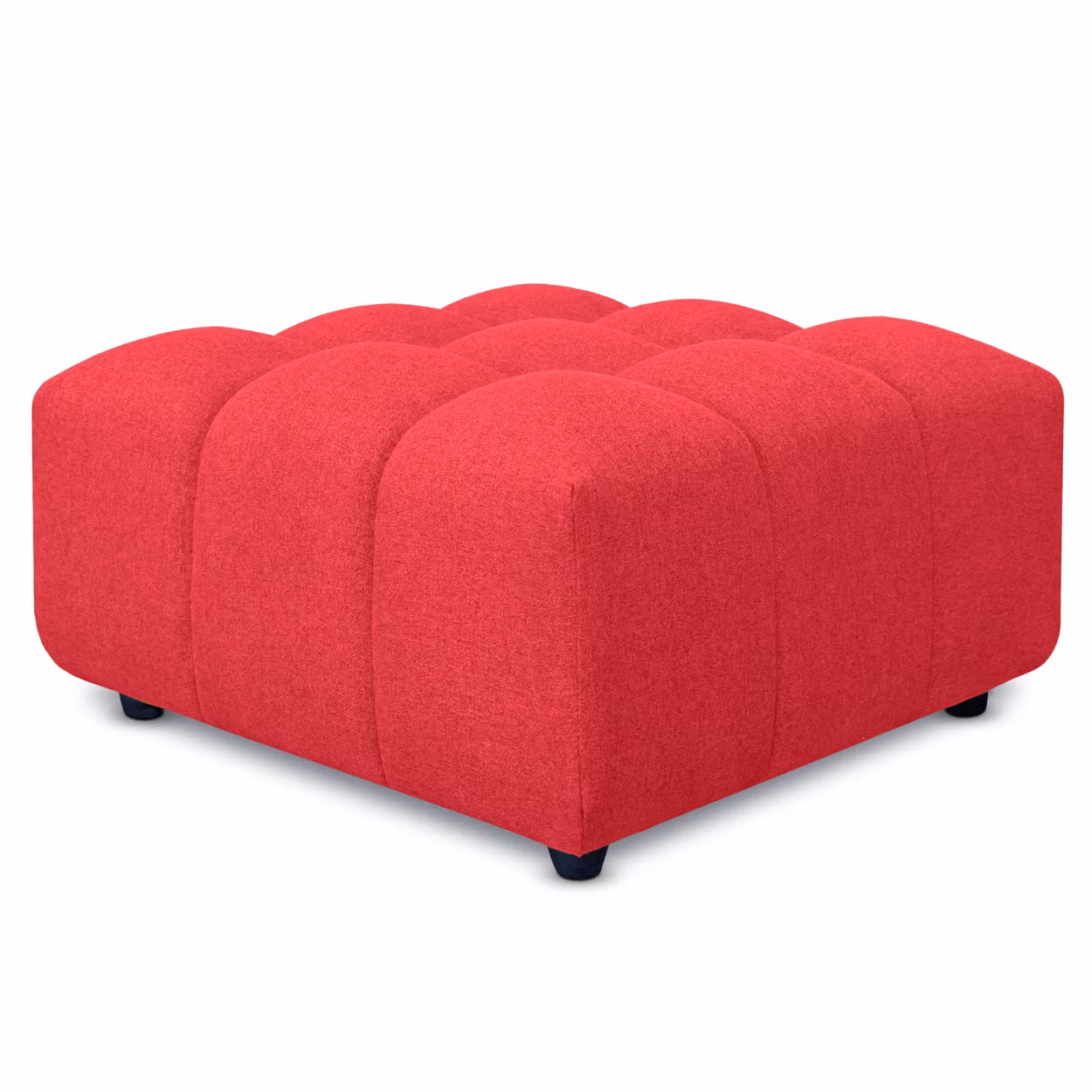 Pouf poggiapiedi con bombature morbide, Pouf Rubiq Rosso 90 x 150 cm