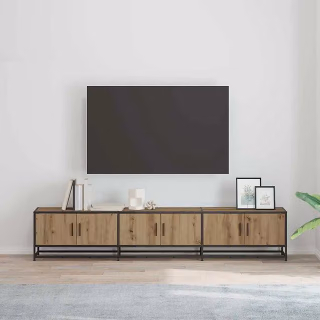 Mobile Porta TV 2 pz-Credenza per TV Rovere artigianale 210 x 35 x 41 cm