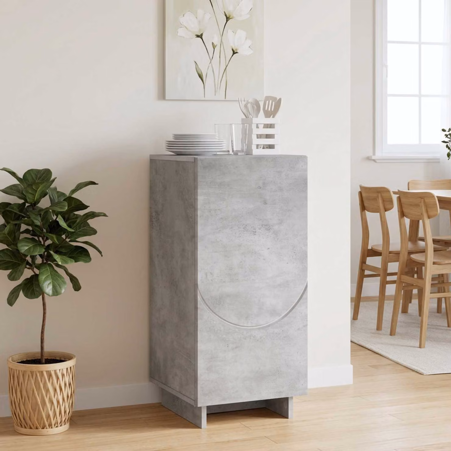 Credenza moderna vidaXL in grigio cemento con finitura opaca L/P/H: 33,5 x 34,5 x 75 cm