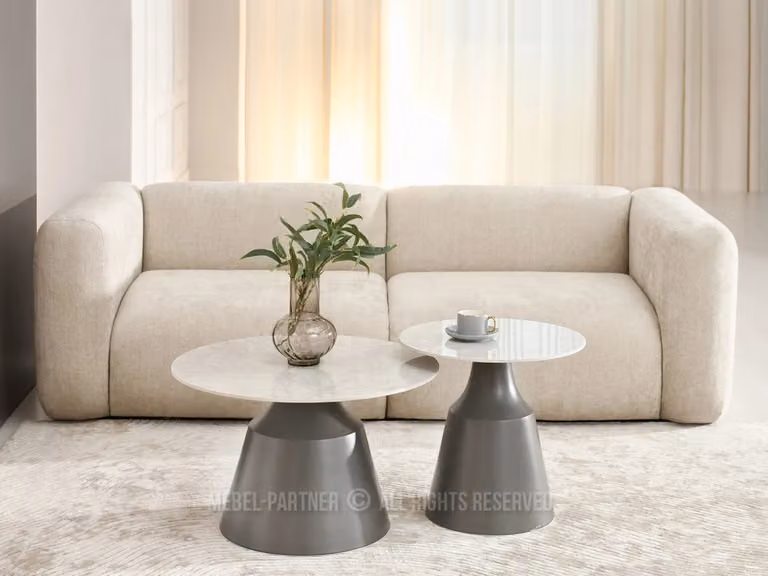 Set da tavolino GATOR - marmo grigio / grigio