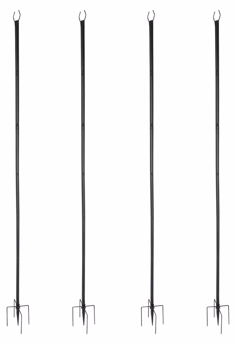 Palo per luci decorative da esterno - Supporto da giardino/palo per lanterne - Altezza 3,05 m - Metallo robusto - Per luci decorative e decorazioni - Nero