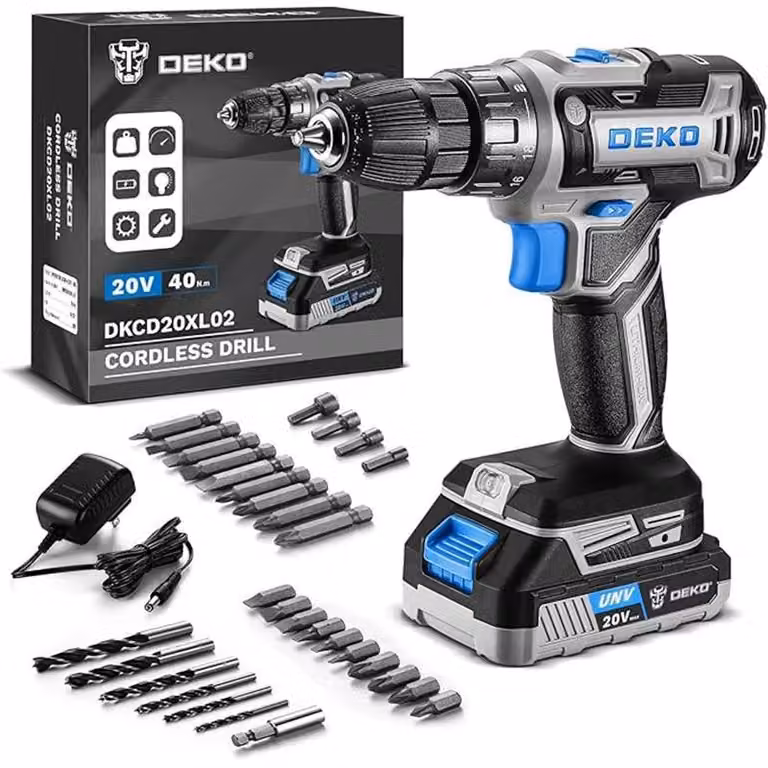 Trapano avvitatore a batteria per donne - Trapano a batteria da 20V - Con batteria e caricabatterie - Set di trapano senza fili - Ideale per lavori in legno e lavori domestici