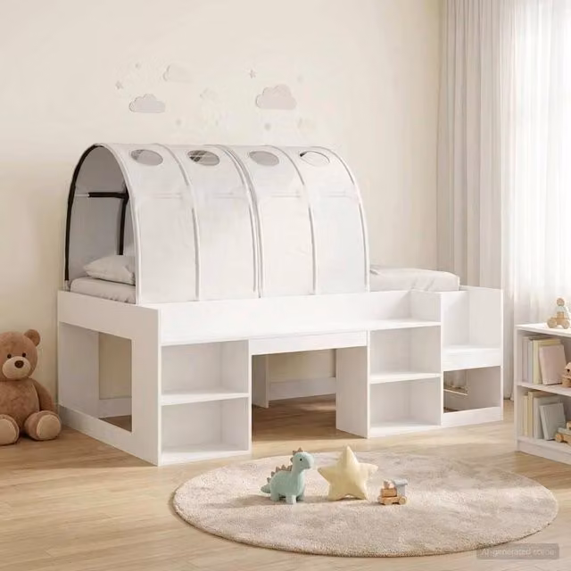 Letto con Tunnel 3 pz Bianco Legno ingegnerizzato 3423611