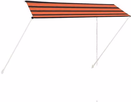 Ombrellone XL - Estensibile - 350x150 cm - Arancione e marrone - Resistente ai raggi UV e idrorepellente - Ombrellone da esterno per terrazze di grandi dimensioni, balconi e finestre