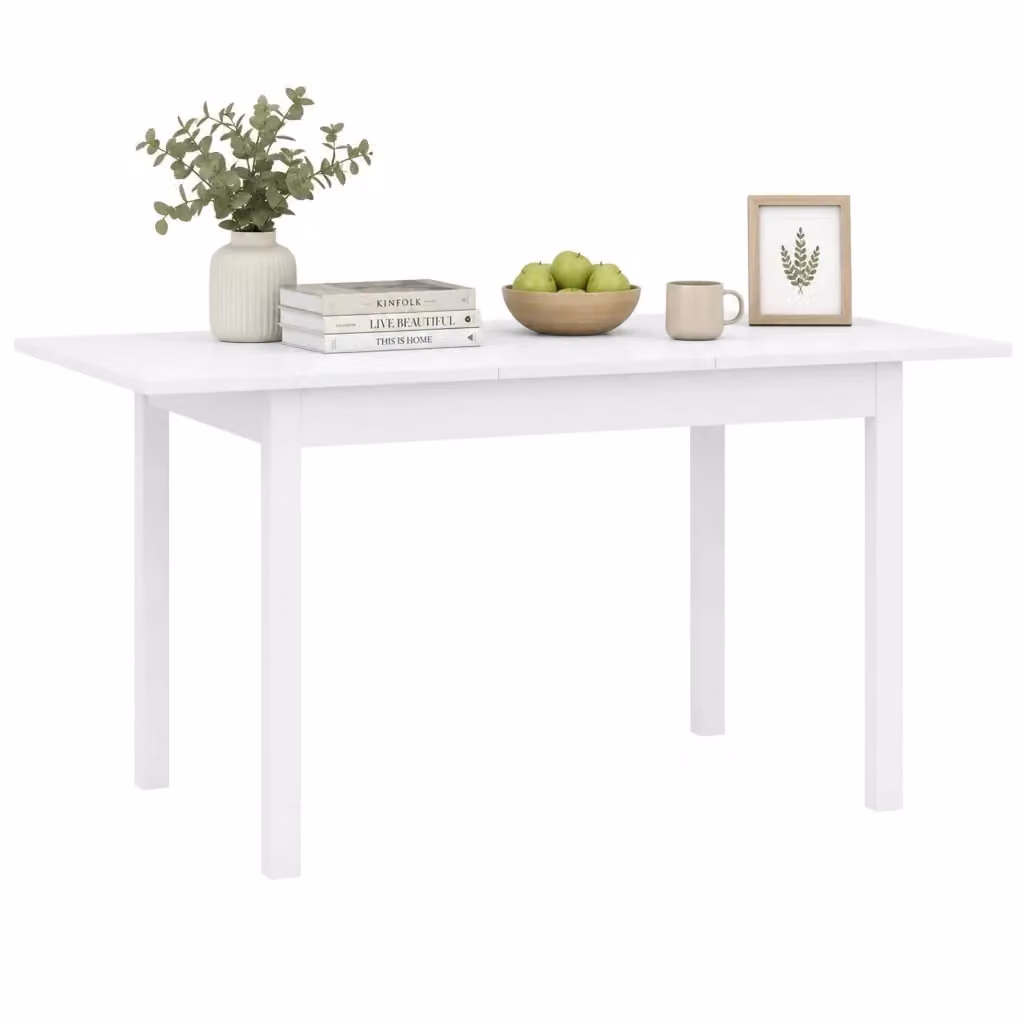 DMORA Tavolo Rettangolare Allungabile Moderno in MDF Bianco L: 120 cm, P: 80 cm, H: 76 cm – 2