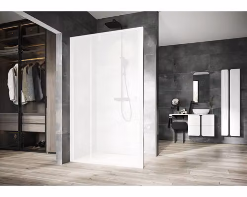 Schermo doccia per porta doccia RAVAK NPSS - 100 Nexty 100 cm colore cornice argento decoro vetro chiaro