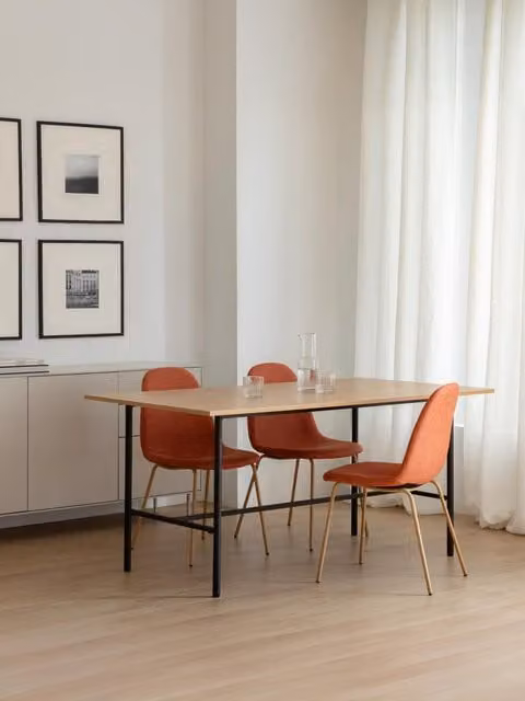 Tavolo da pranzo rettangolare Gaia Kenay Home in legno e metallo nero opaco L: 160 cm