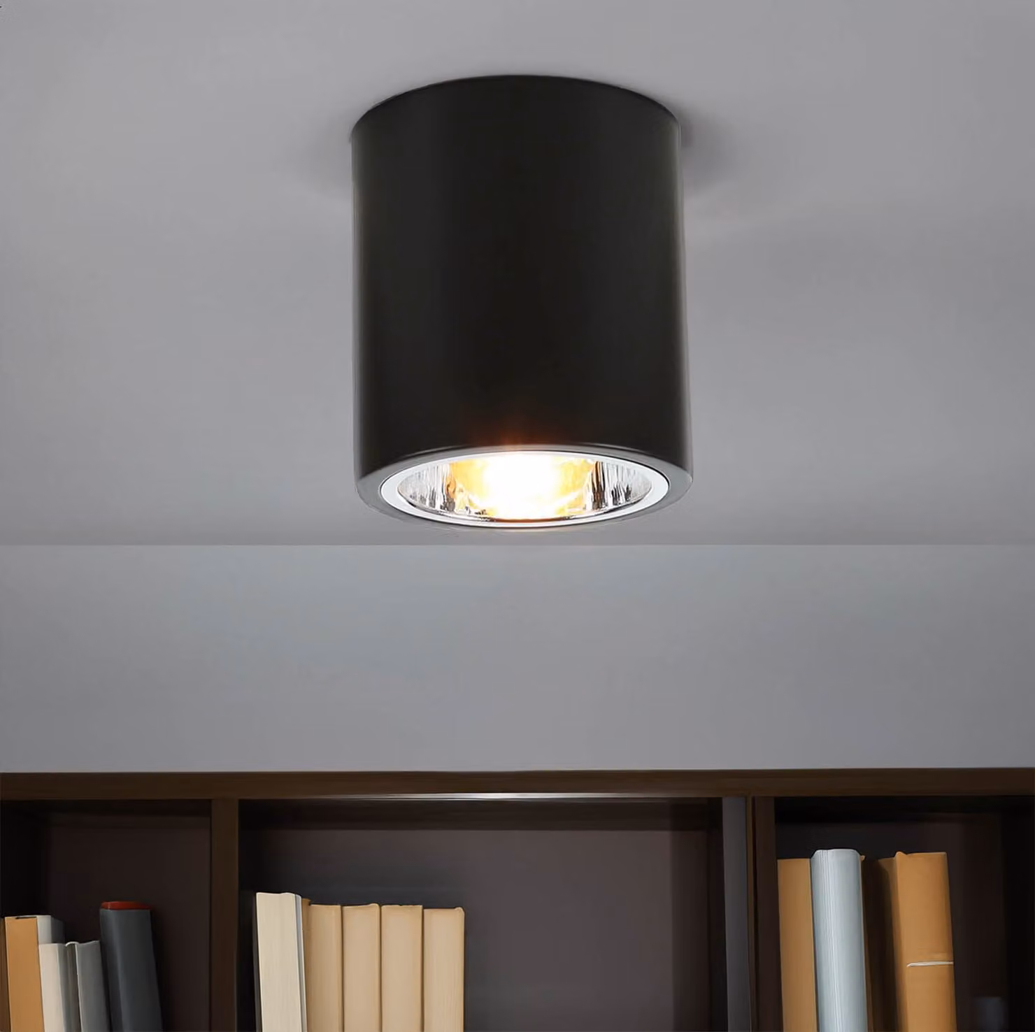 Faretto a superficie Bauhaus in metallo nero elegante E27 moderna plafoniera soggiorno corridoio cucina