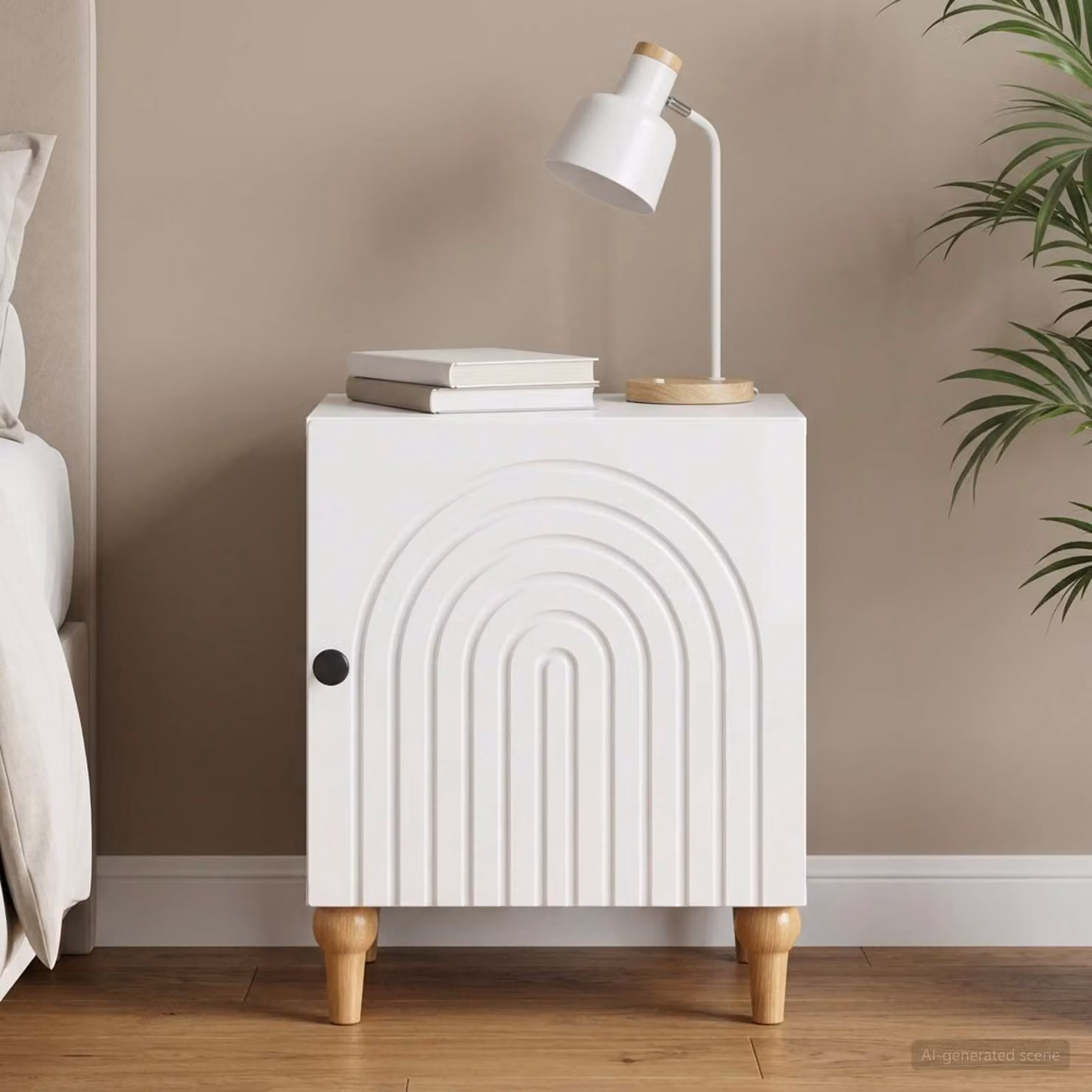 vidaXL Armadio da Notte Moderno Bianco Lucido L: 43 cm, P: 34,5 cm, H: 50 cm
