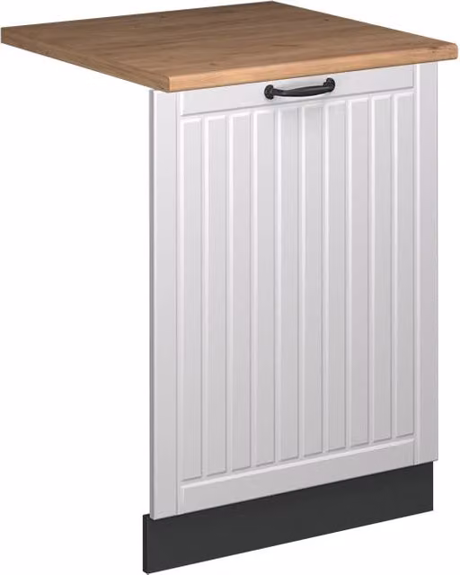 Pannello frontale per lavastoviglie da incasso Vicco Fame-Line Bianco rustico e Antracite, Larghezza: 60 cm