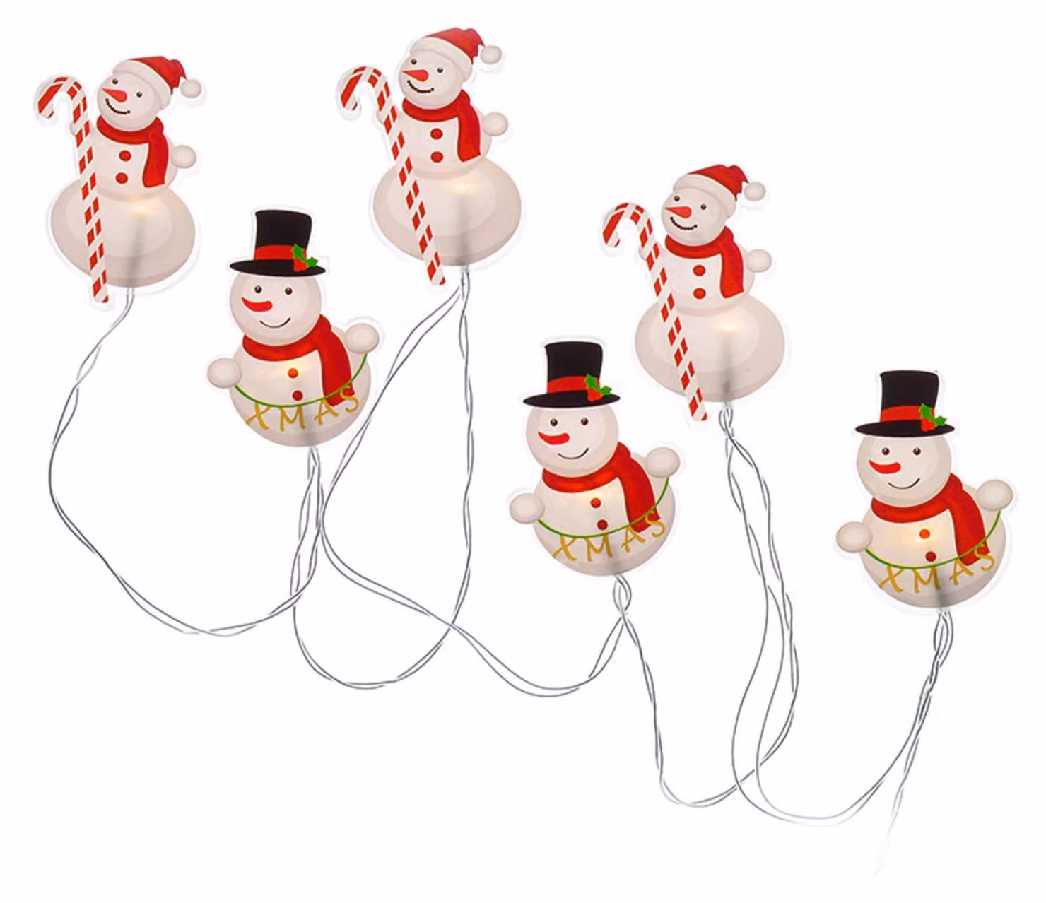 Decorazione LED per finestre Pupazzo di neve, 6x LED, ventosa, 2x AA