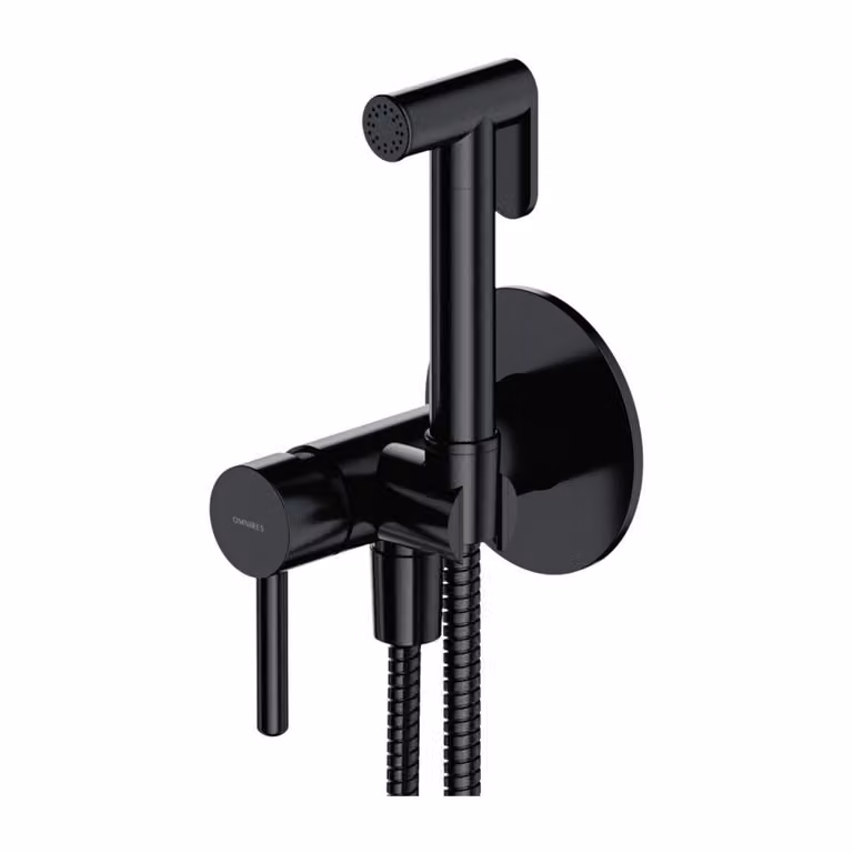 Set completo per bidet da incasso Omnires Y SYSYBI2BL, colore nero